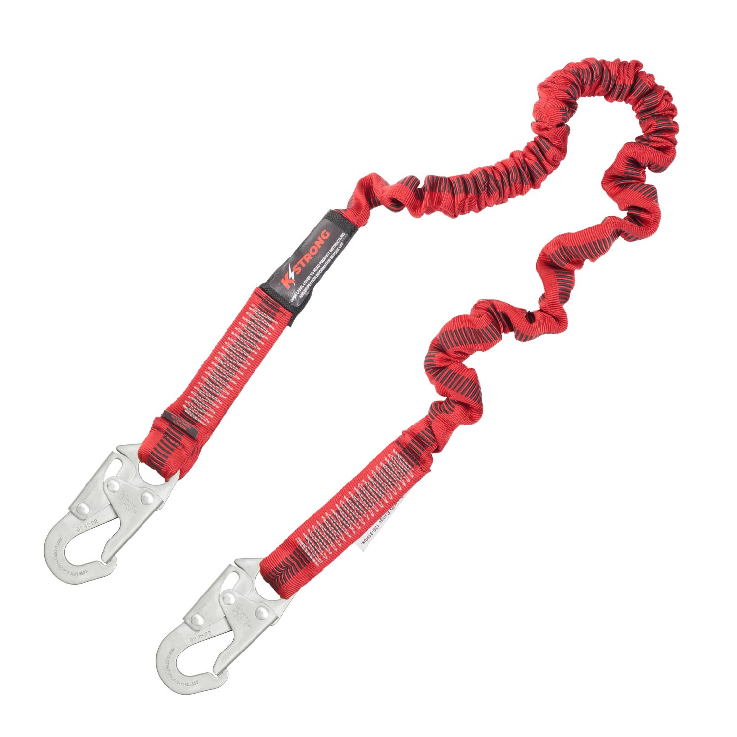 KStrong 4.5 – 6 ft. Elasticated Design Shock Absorbing Lanyard with Snap Hooks