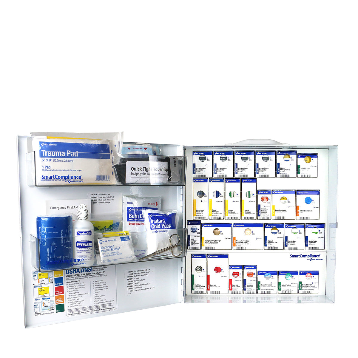 First Aid Only large metal SmartCompliance ANSI Class B first aid cabinet