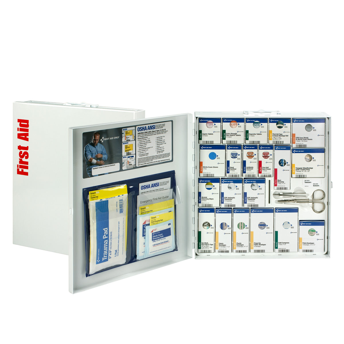 First Aid Only large metal SmartCompliance ANSI Class A plus first aid cabinet
