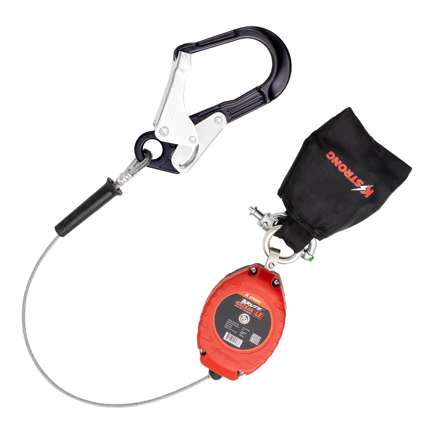 KStrong BRUTE BackerLE 8.5 ft. Cable SRL-P with Aluminum Rebar Hook at Anchorage End, Other End Dorsal Connector Shock Pack Assembly