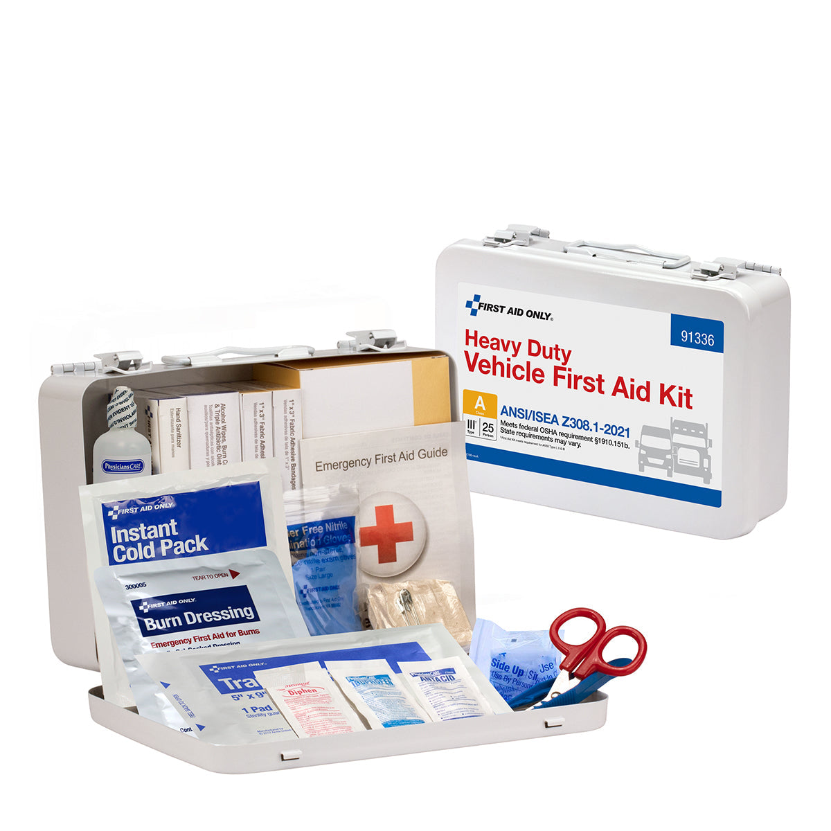 First Aid Only 25-person ANSI Class A heavy-duty metal vehicle first aid kit
