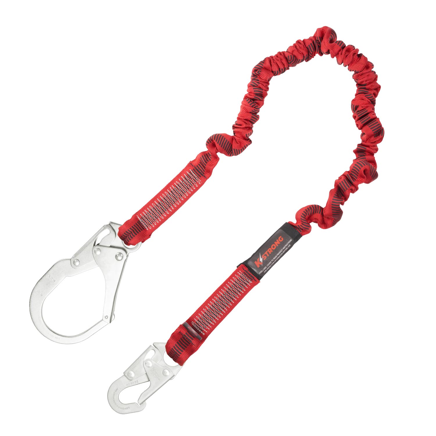 KStrong 4.5 – 6 ft. Elasticated Design Shock Absorbing Lanyard With Snap Hook and Rebar Hook